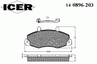 Комплект тормозных колодок ICER 140896-203