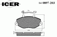 Комплект тормозных колодок ICER 140897-203