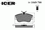 Комплект тормозных колодок ICER 141049-700