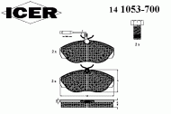 Комплект тормозных колодок ICER 141053-700
