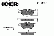 Комплект тормозных колодок ICER 141087
