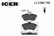 Комплект тормозных колодок ICER 141180-700