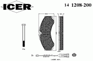Комплект тормозных колодок ICER 141208-200