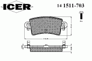 Комплект тормозных колодок ICER 141511-703
