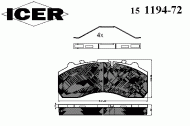 Комплект тормозных колодок ICER 151194-072