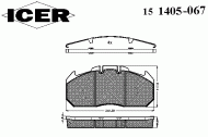 Комплект тормозных колодок ICER 151405-067