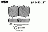 Комплект тормозных колодок ICER 151640-117