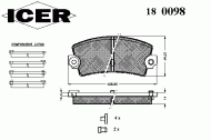Комплект тормозных колодок ICER 180098