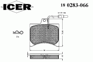 Комплект тормозных колодок ICER 180283-066