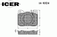 Комплект тормозных колодок ICER 180324