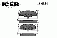 Комплект тормозных колодок ICER 180334