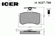 Комплект тормозных колодок ICER 180337-700