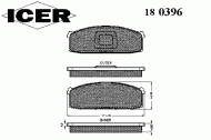 Комплект тормозных колодок ICER 180396