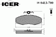 Комплект тормозных колодок ICER 180413-700
