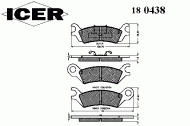 Комплект тормозных колодок ICER 180438