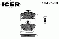 Комплект тормозных колодок ICER 180439-700