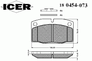 Комплект тормозных колодок ICER 180454-073