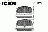 Комплект тормозных колодок ICER 180500