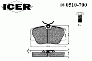 Комплект тормозных колодок ICER 180510-700