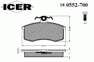 Комплект тормозных колодок ICER 180552-700