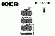 Комплект тормозных колодок ICER 180553-700