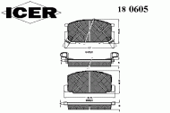 Комплект тормозных колодок ICER 180605