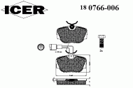 Комплект тормозных колодок ICER 180766-006