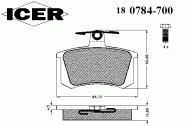 Комплект тормозных колодок ICER 180784-700