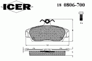 Комплект тормозных колодок ICER 180806-700