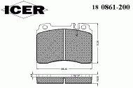 Комплект тормозных колодок ICER 180861-200