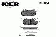 Комплект тормозных колодок ICER 180864