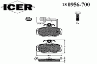 Комплект тормозных колодок ICER 180956-700
