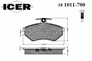 Комплект тормозных колодок ICER 181011-700