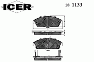 Комплект тормозных колодок ICER 181133
