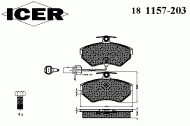 Комплект тормозных колодок ICER 181157-203