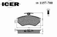 Комплект тормозных колодок ICER 181157-700