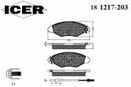 Комплект тормозных колодок ICER 181217-203