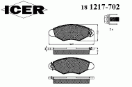 Комплект тормозных колодок ICER 181217-702