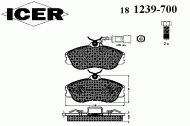 Комплект тормозных колодок ICER 181239-700