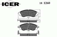 Комплект тормозных колодок ICER 181260