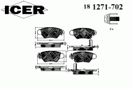 Комплект тормозных колодок ICER 181271-702