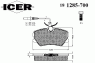 Комплект тормозных колодок ICER 181285-700