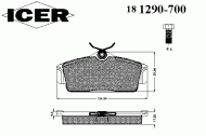 Комплект тормозных колодок ICER 181290-700