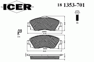 Комплект тормозных колодок ICER 181353-701