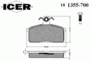 Комплект тормозных колодок ICER 181355-700
