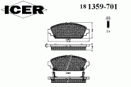 Комплект тормозных колодок ICER 181359-701