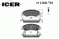 Комплект тормозных колодок ICER 181368-701