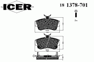 Комплект тормозных колодок ICER 181378-701