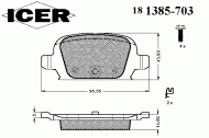 Комплект тормозных колодок ICER 181385-703