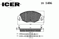 Комплект тормозных колодок ICER 181406